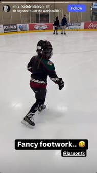Katelyn Larson shared her daughter's impressive ice skating moves (Source: Instagram, @mrs_katelynlarson)