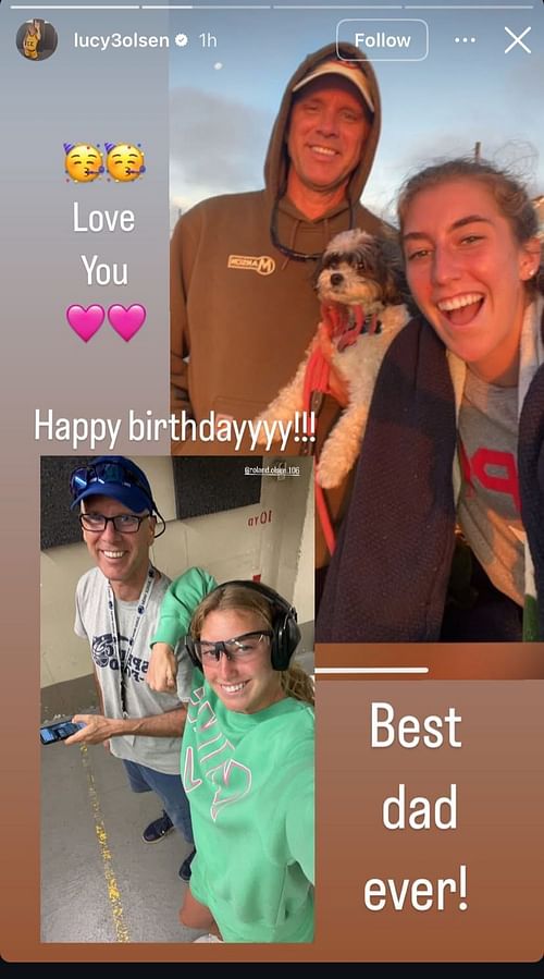 Iowa star Lucy Olsen sends sweet birthday wish for dad on IG - Image source: Instagram/lucy3olsen