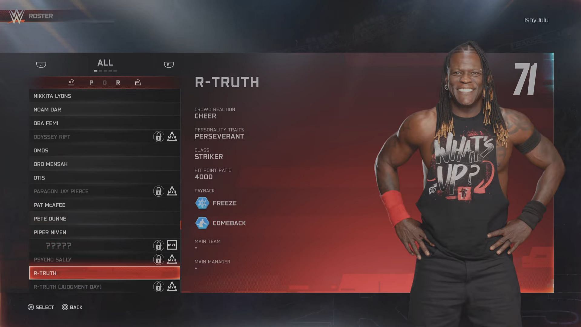 R-Truth has a rating of 71 (Image via 2K Games || YouTube/@BottomTier)