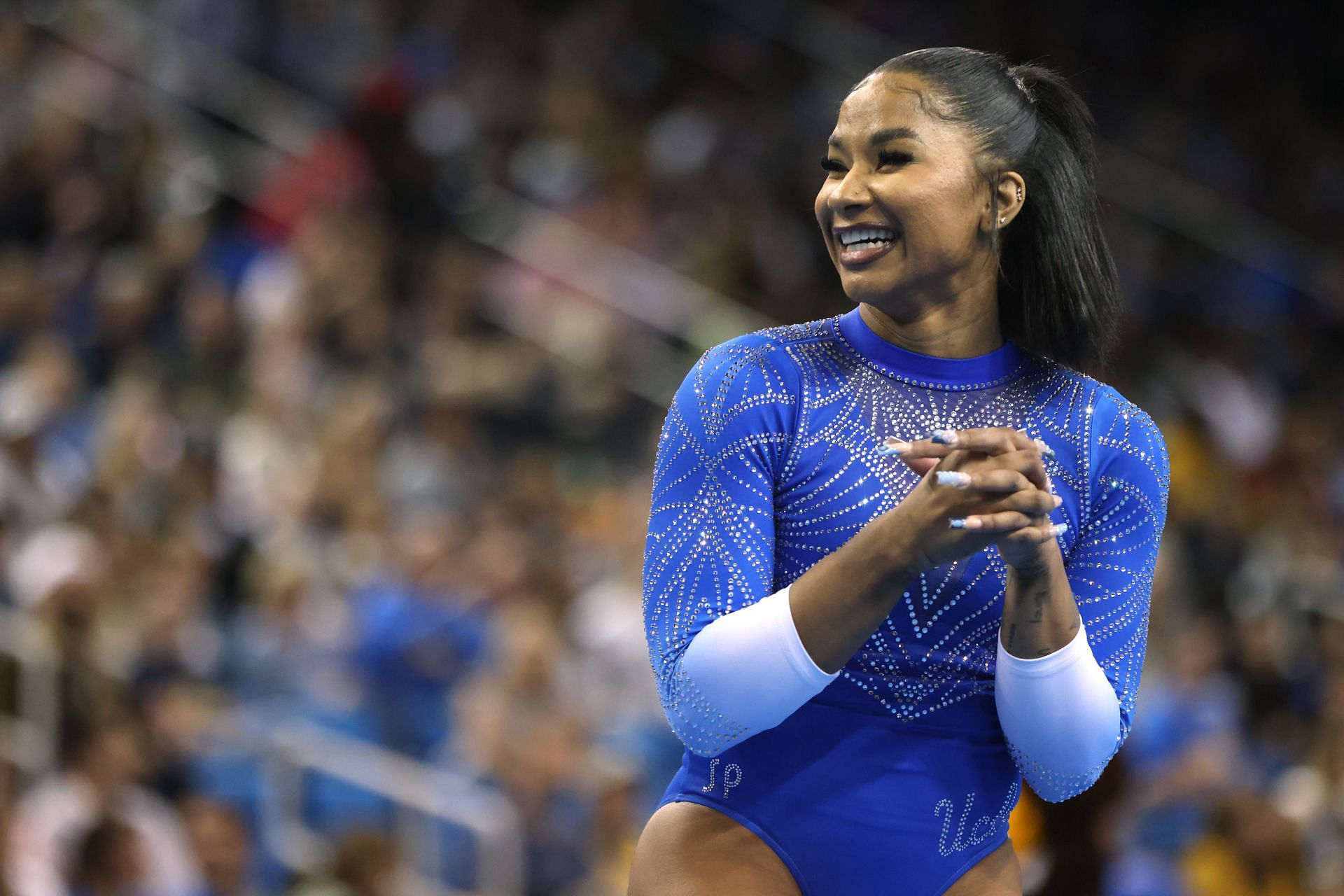 Jordan Chiles of the UCLA Bruins during a meet in Los Angeles, California. (Photo Getty Images)