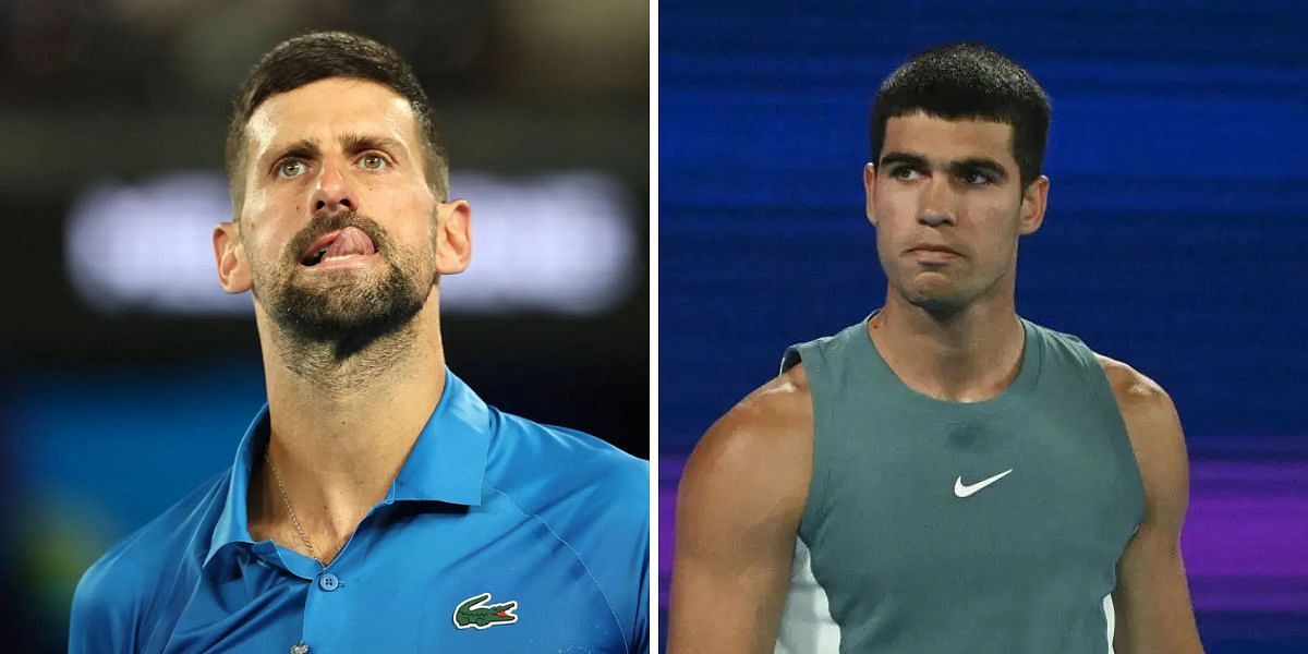 Novak Djokovic (left), Carlos Alcaraz (right), Sources: Getty