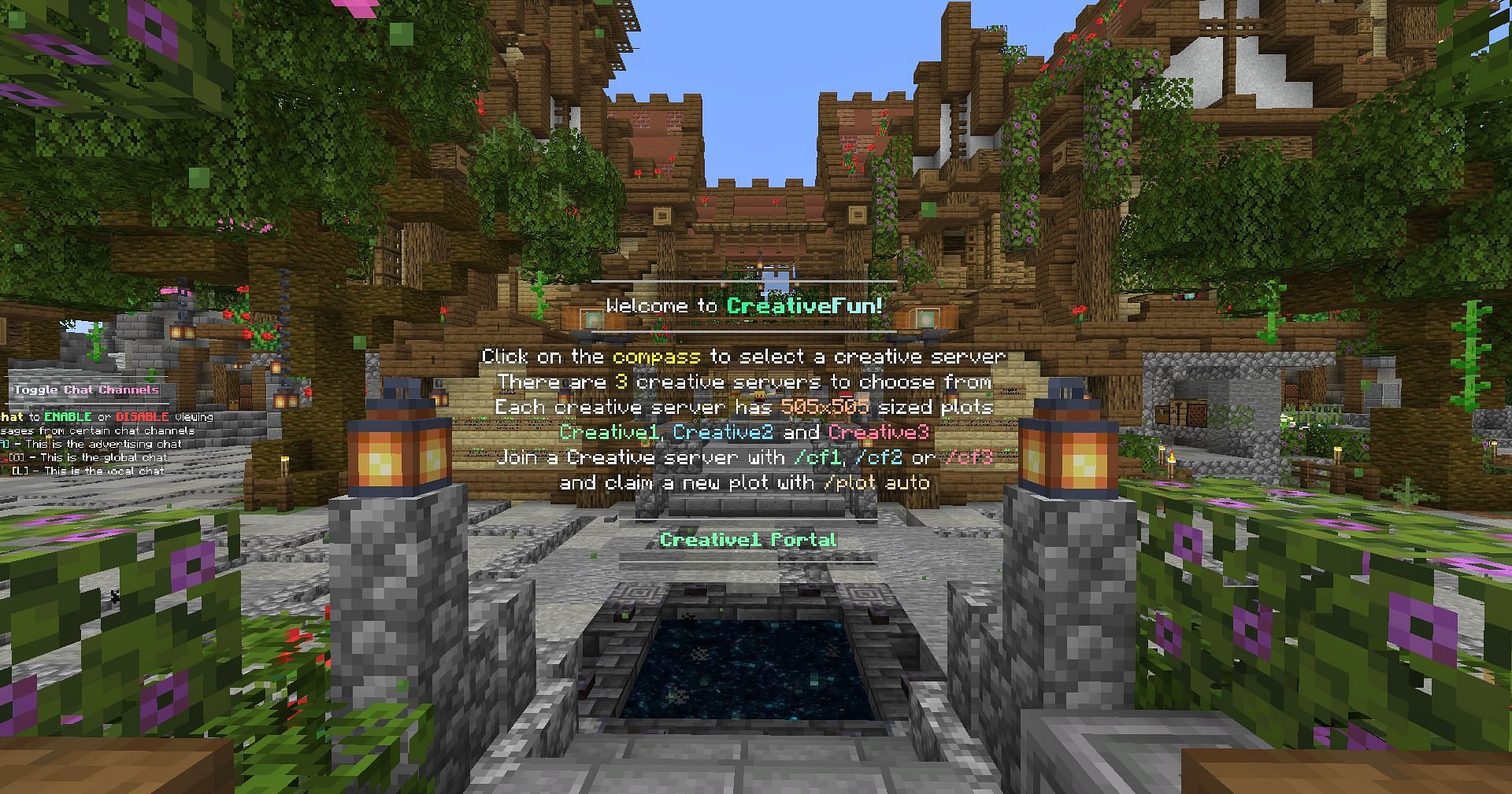 CreativeFun is a very popular server for those who love to build (Image via Mojang Studios)