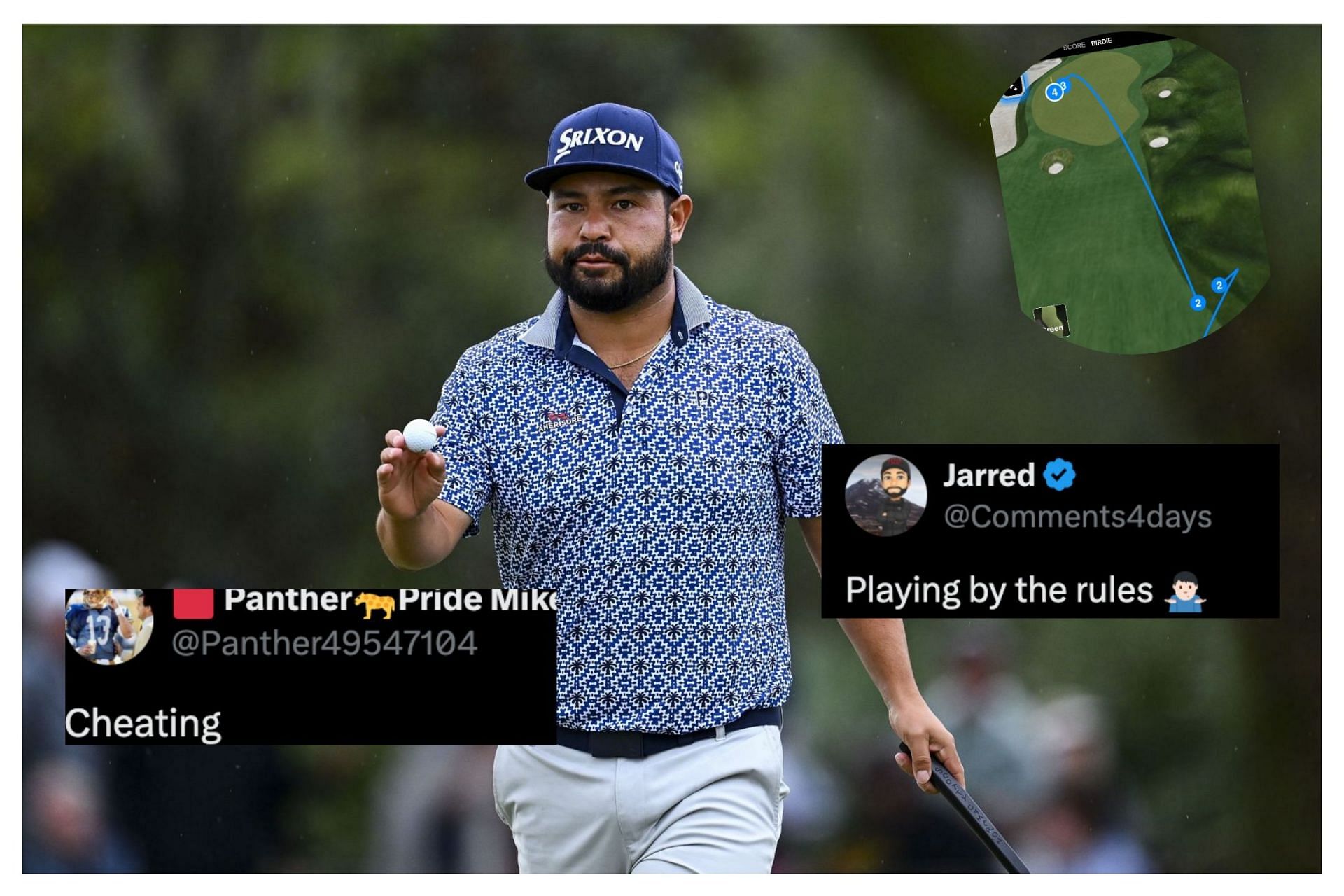 J.J. Spaun at The Players Championship 2025 (image via Getty, x@Panther49547104, x@Comments4days)