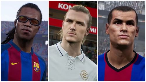 eFootball 2025 Spanish League Midfielders Special Player List features Epic cards of Davids, Beckham, and Rivaldo (Images via Konami)