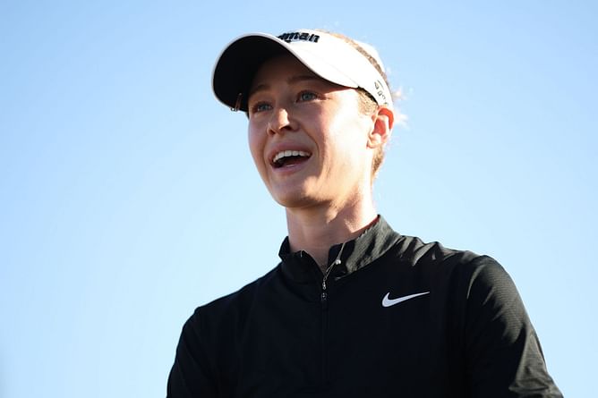 Nelly Korda makes hilarious query regarding her furry friend's antics on the grass