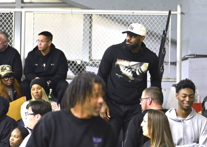 WATCH: Bryce James has dad LeBron James on his feet following a crafty clutch moment during the CIF finals