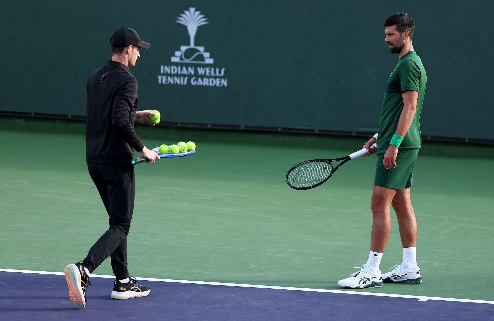 Novak Djokovic and Andy Murray at Indian Wells - Source: Getty