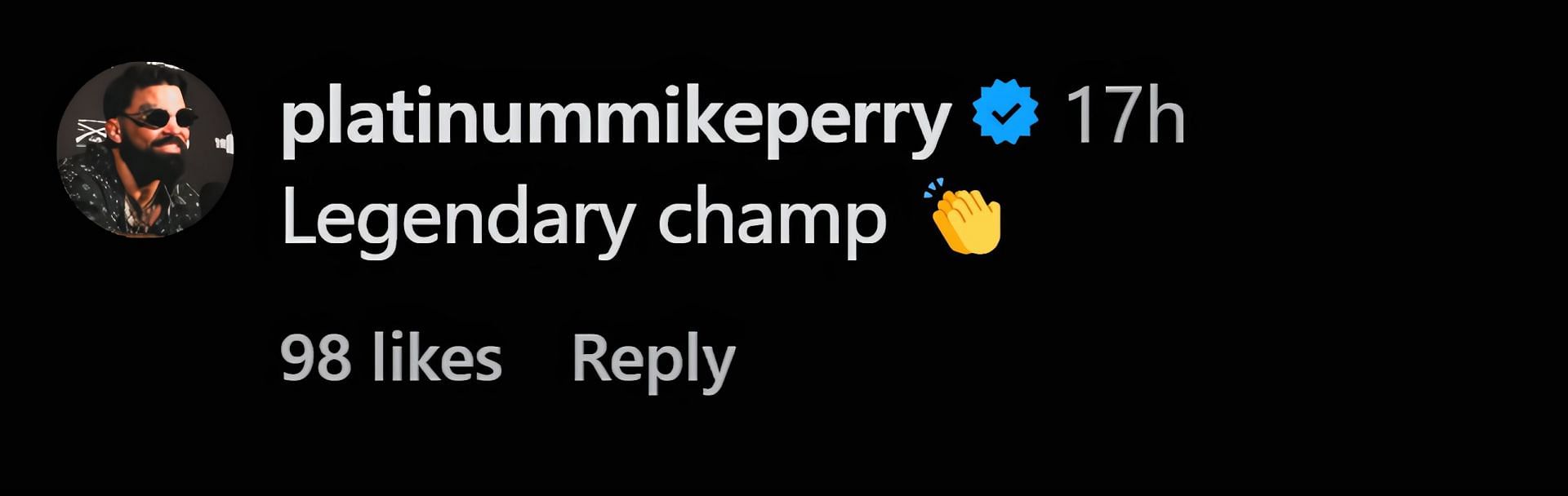 A screenshot of Mike Perry&#039;s comment to Jon Jones