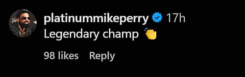 A screenshot of Mike Perry's comment to Jon Jones