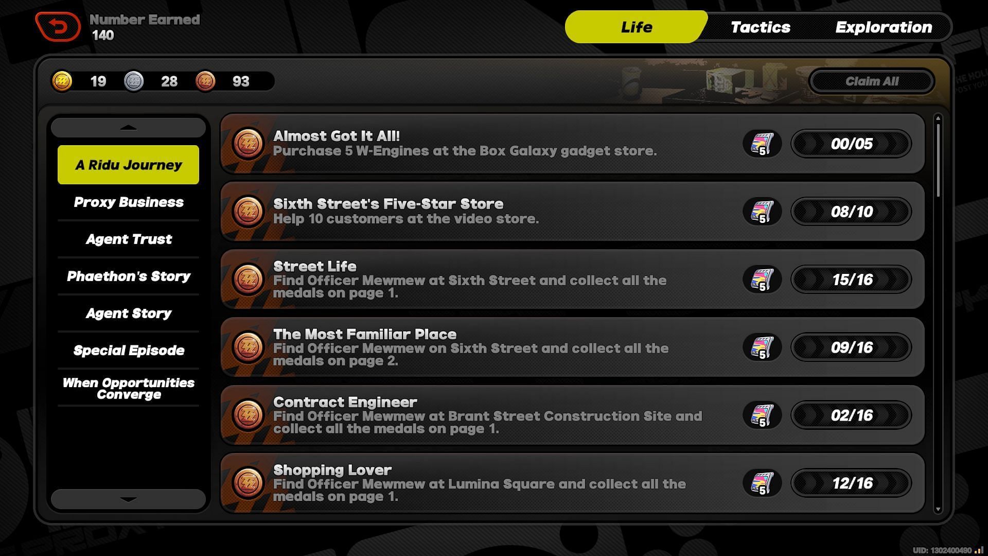 ZZZ achievements (Image via HoYoverse)