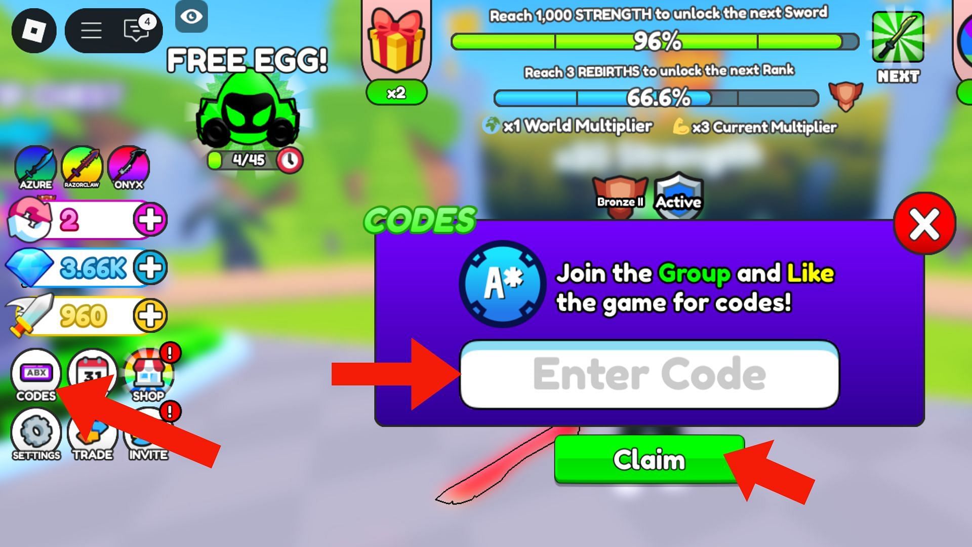 Click the &quot;ABX&quot; icon to open the code box (Image via Roblox)