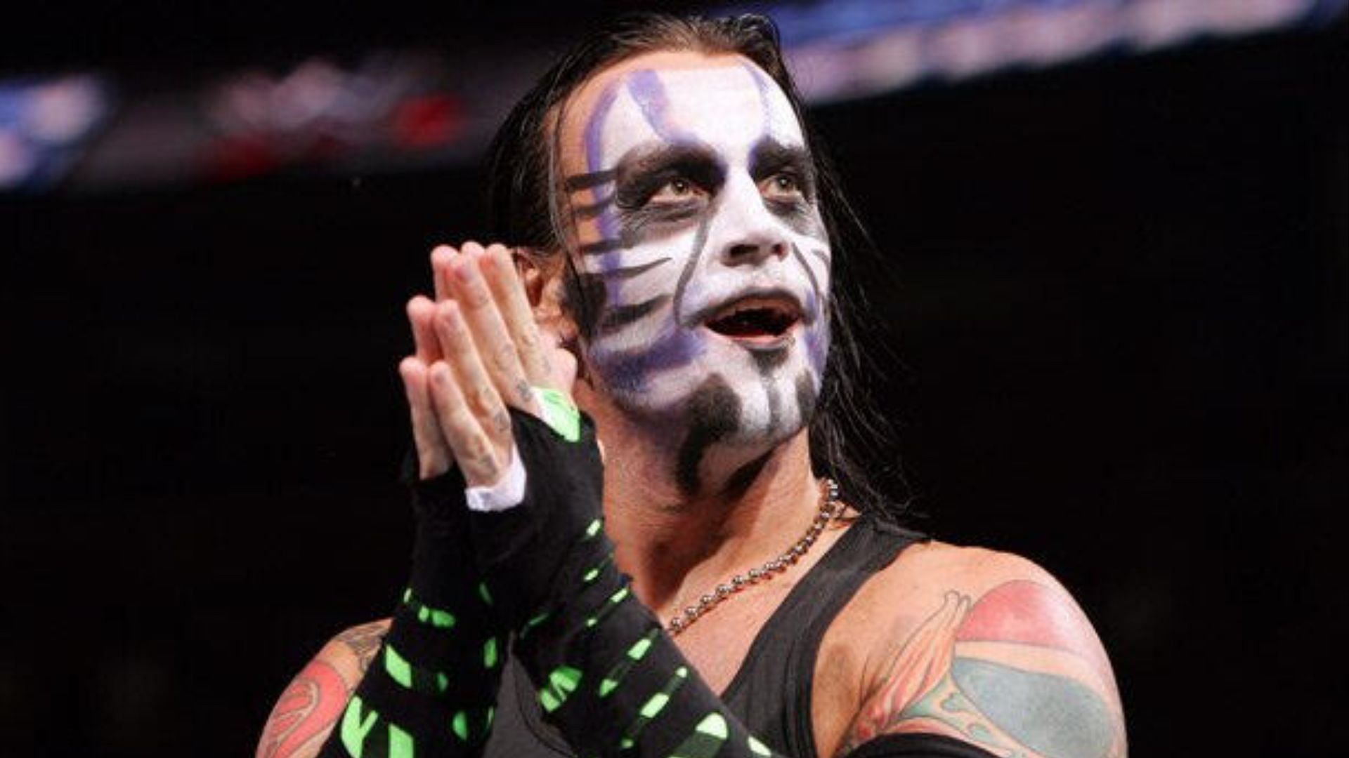 CM Punk cosplaying as Jeff Hardy after Hardy got fired on SmackDown in 2009 [WWE/Courtesy]