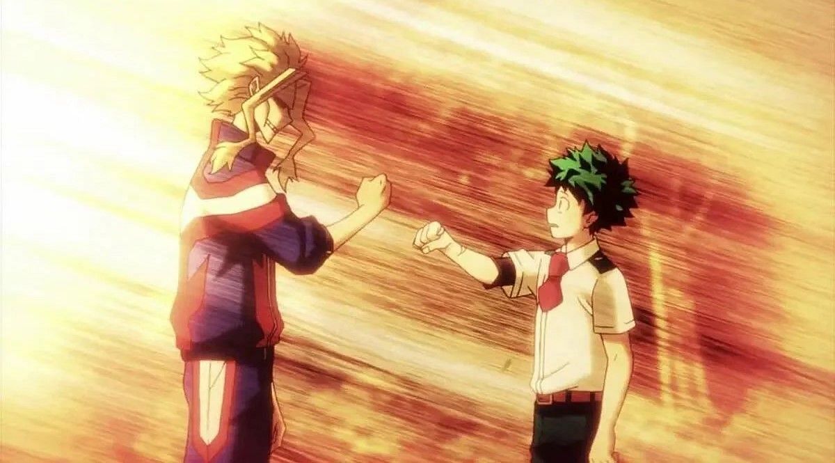 Deku and All Might (Image via Studio Bones)