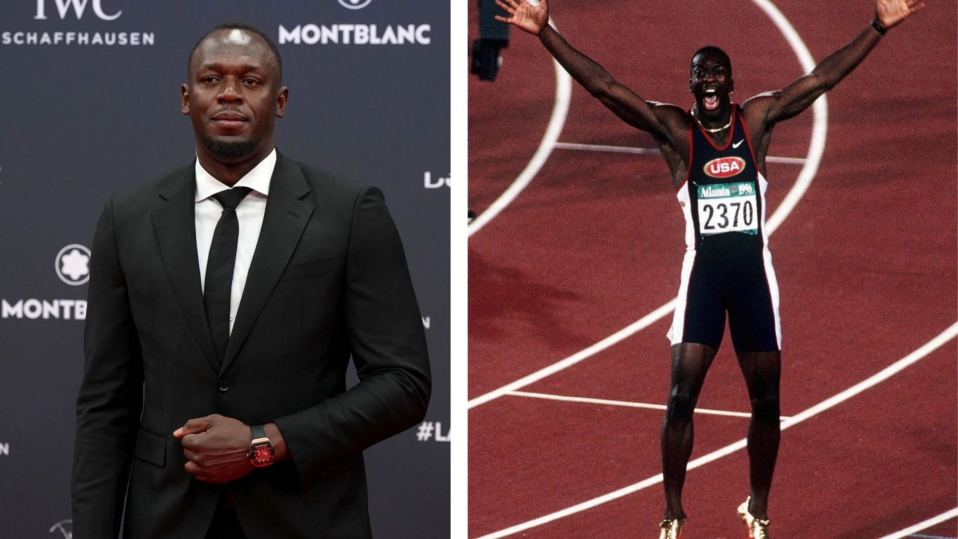 Usain Bolt (left), Michael Johnson (right)