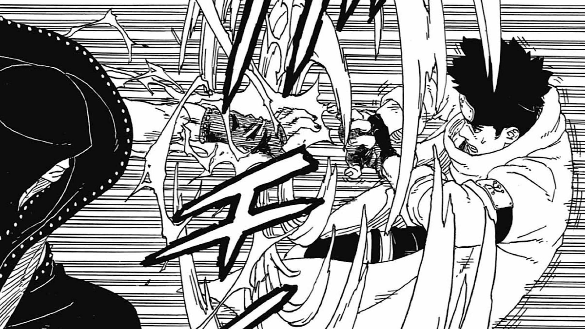 Konohamaru fighting against Hidari (Image via Shueisha)