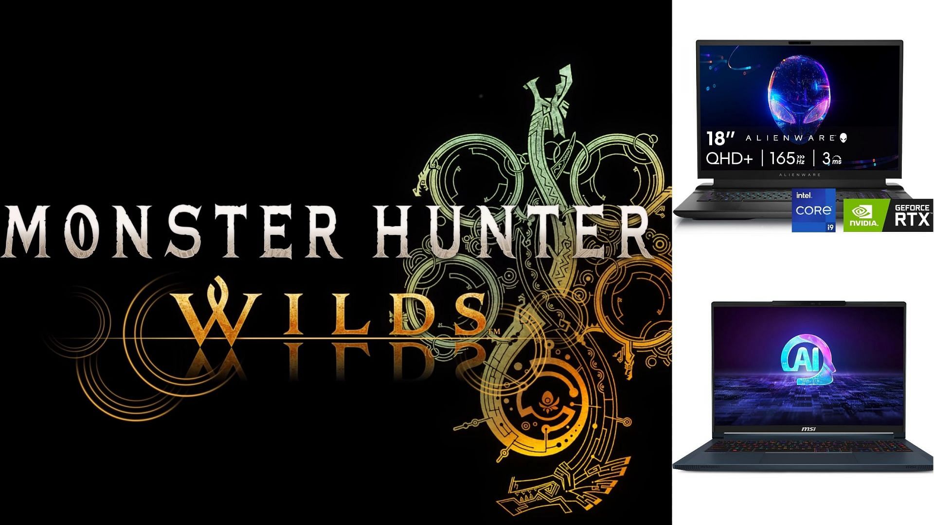 Picture of Monster Hunter Wilds with Alienware M18 R2 and MSI Stealth 16 AI Studio laptops