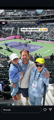 Iga Swiatek's coach Wim Fissette shared a post-victory picture with children after Pole advances to the semifinals, (Source: Instagram/jasmienclijsner)