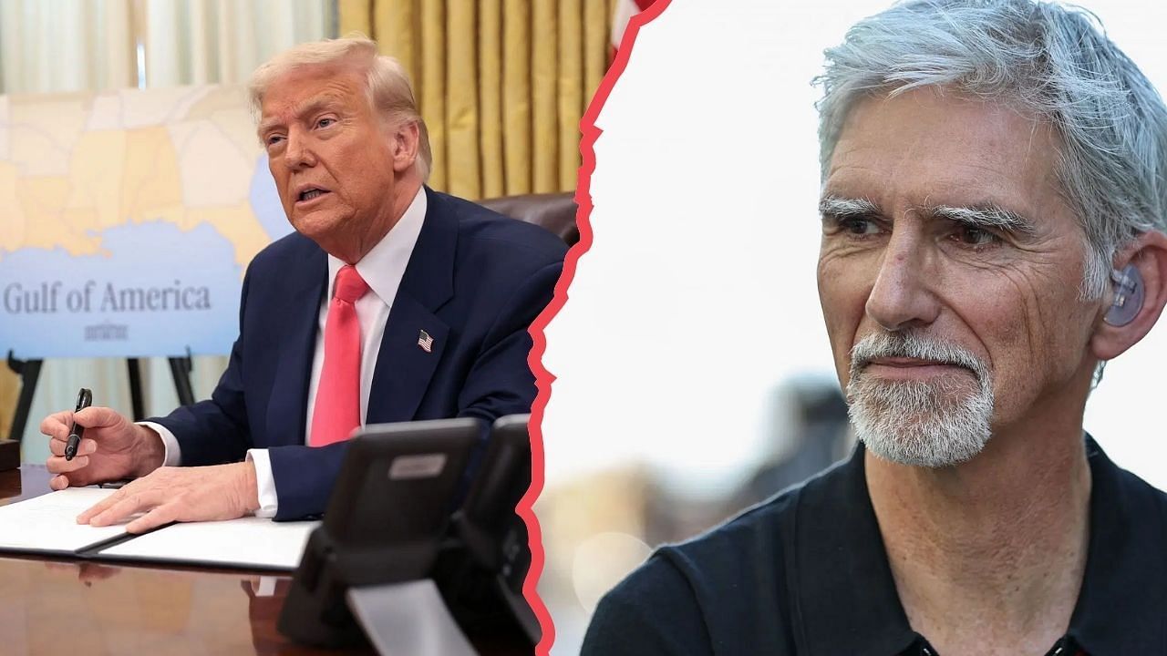 USA President Donald Trump [L] , Ex-F1 Champion Damon Hill [R] [Image Source: Getty]