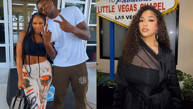 Anthony Edwards' girlfriend Jeanine Robel reacts as Jordyn Woods slays in  faux fur courtside look