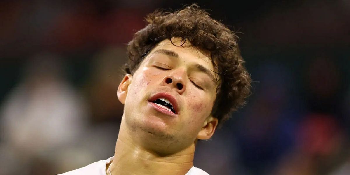 Fans reacted harshly to Ben Shelton celebrating a point during his shocking second-round loss at the 2025 Miami Open (Source: Getty)