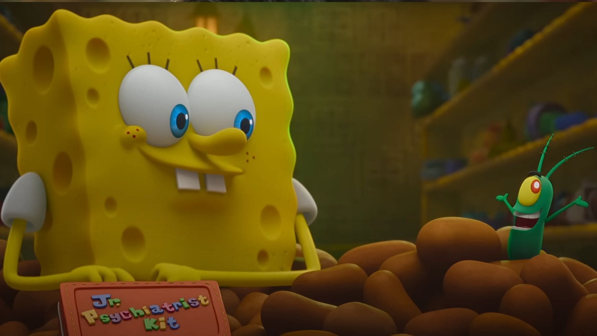 SpongeBob SquarePants and Plankton in the movie Plankton: The Movie (Image via YouTube/@Netflix)