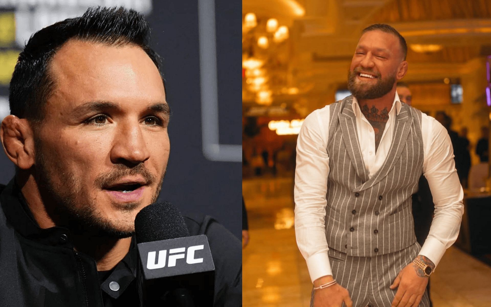 Michael Chandler (left) talks about his potential fight against Conor McGregor (right). [Image courtesy: Getty and @thenotoriousmma on Instagram]