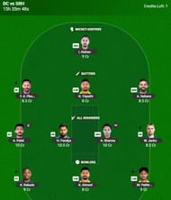 Best IPL 2025 Fantasy Team for Match 10 - DC vs SRH