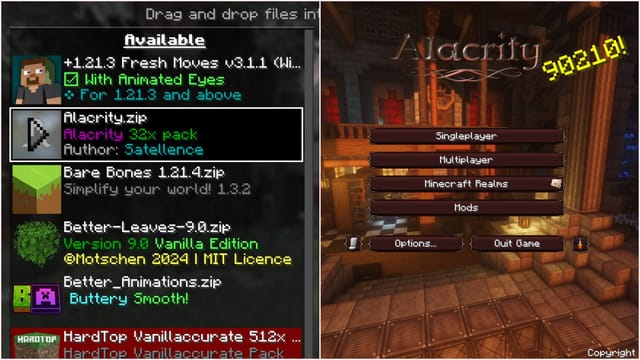 How to get and use Minecraft Alacrity resource pack