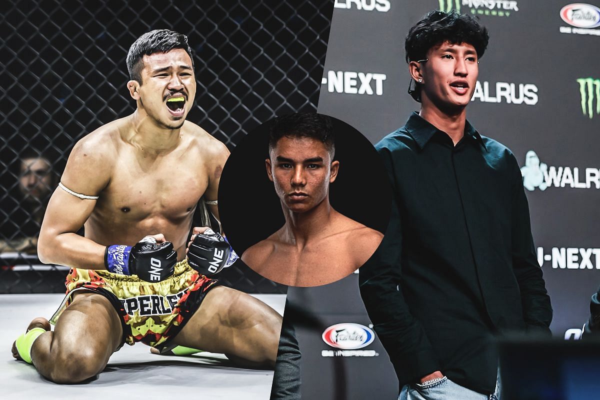 Superlek (left), Nabil Anane (right), and Johan Ghazali (right). [Photos from ONE Championship]