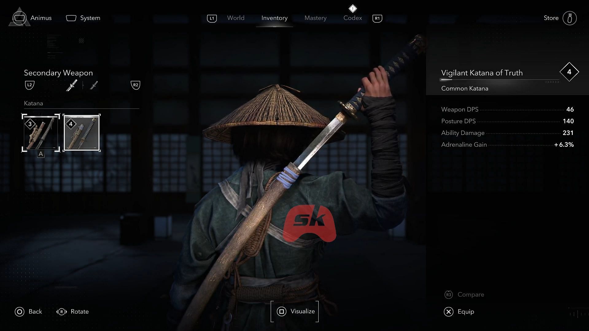 Naoe is best suited for katana combat in Assassin&#039;s Creed Shadows (Image via Sportskeeda Gaming || Ubisoft)