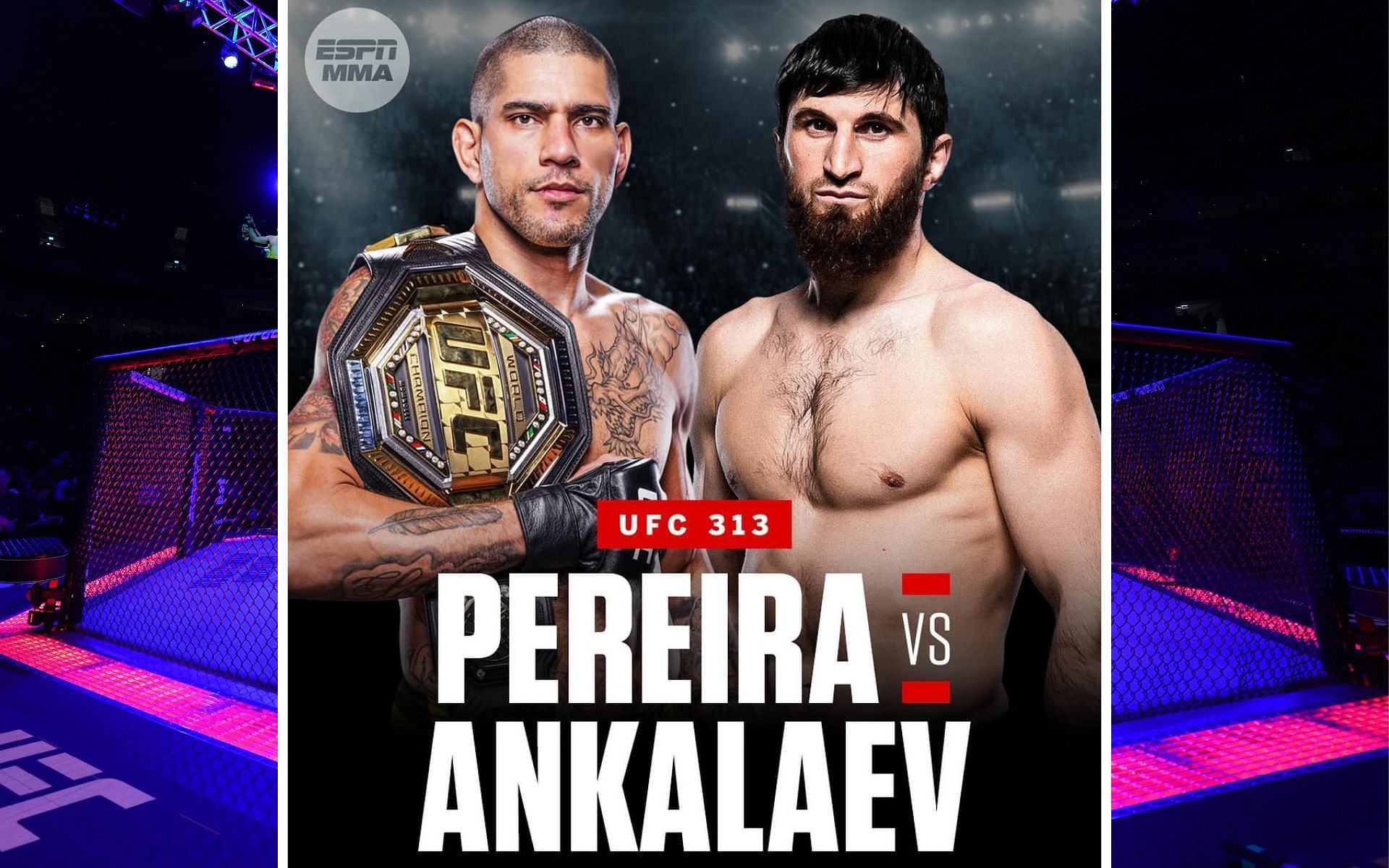 Alex Pereira (left) will take on Magomed Ankalaev (right) in the main event of UFC 313. [Images courtesy @ankalaev_magomed on Instagram and Getty Images]