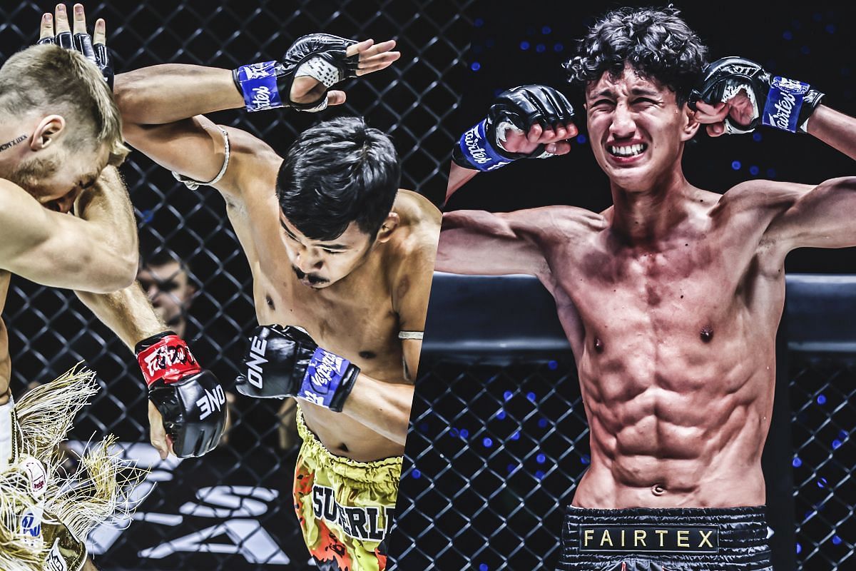 Superlek knocking out Jonathan Haggerty (left) Nabil Anane (right) [Photos via: ONE Championship]