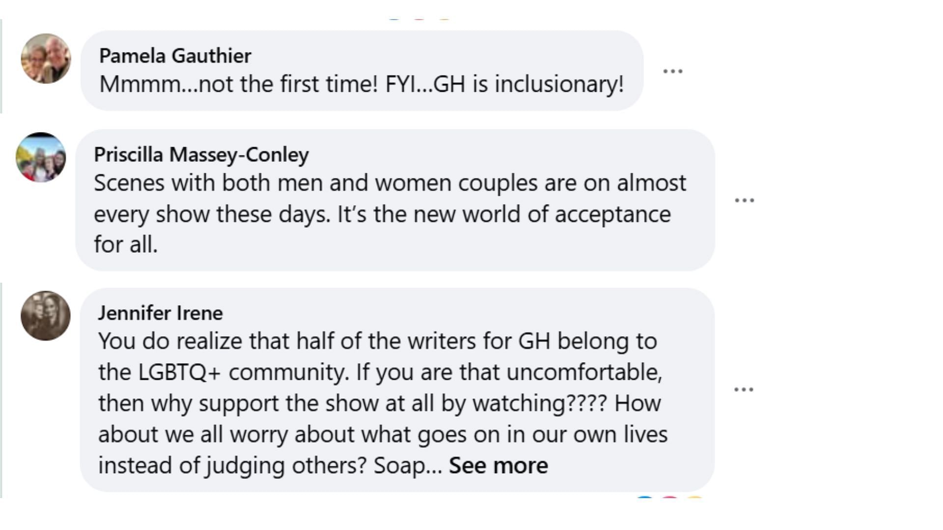 More fan response on inclusivity and diversity (Image via Facebook/@General Hospital Fans-Official)