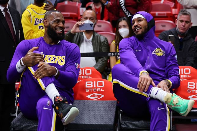 "We wasn't willing to make s**t work" - Carmelo Anthony breaks down LeBron James adapting to strategic role change with Luka Doncic