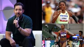 Serena Williams' husband Alexis Ohanian makes his feelings known after watching Gabby Thomas and Masai Russell at the Texas Relays