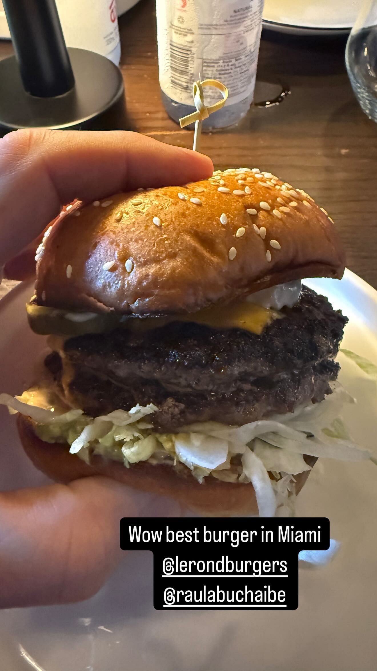 A double-patty cheeseburger at Le Rond