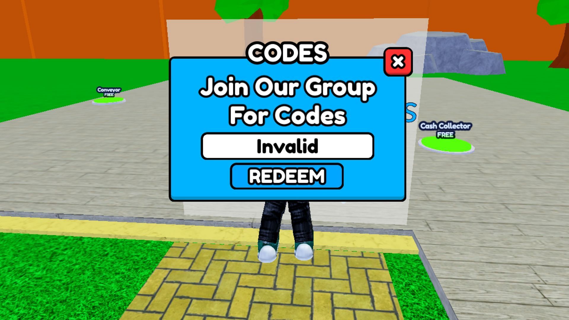 &quot;Invalid&quot; error in Trillionaire Empire Tycoon (Image via Roblox)