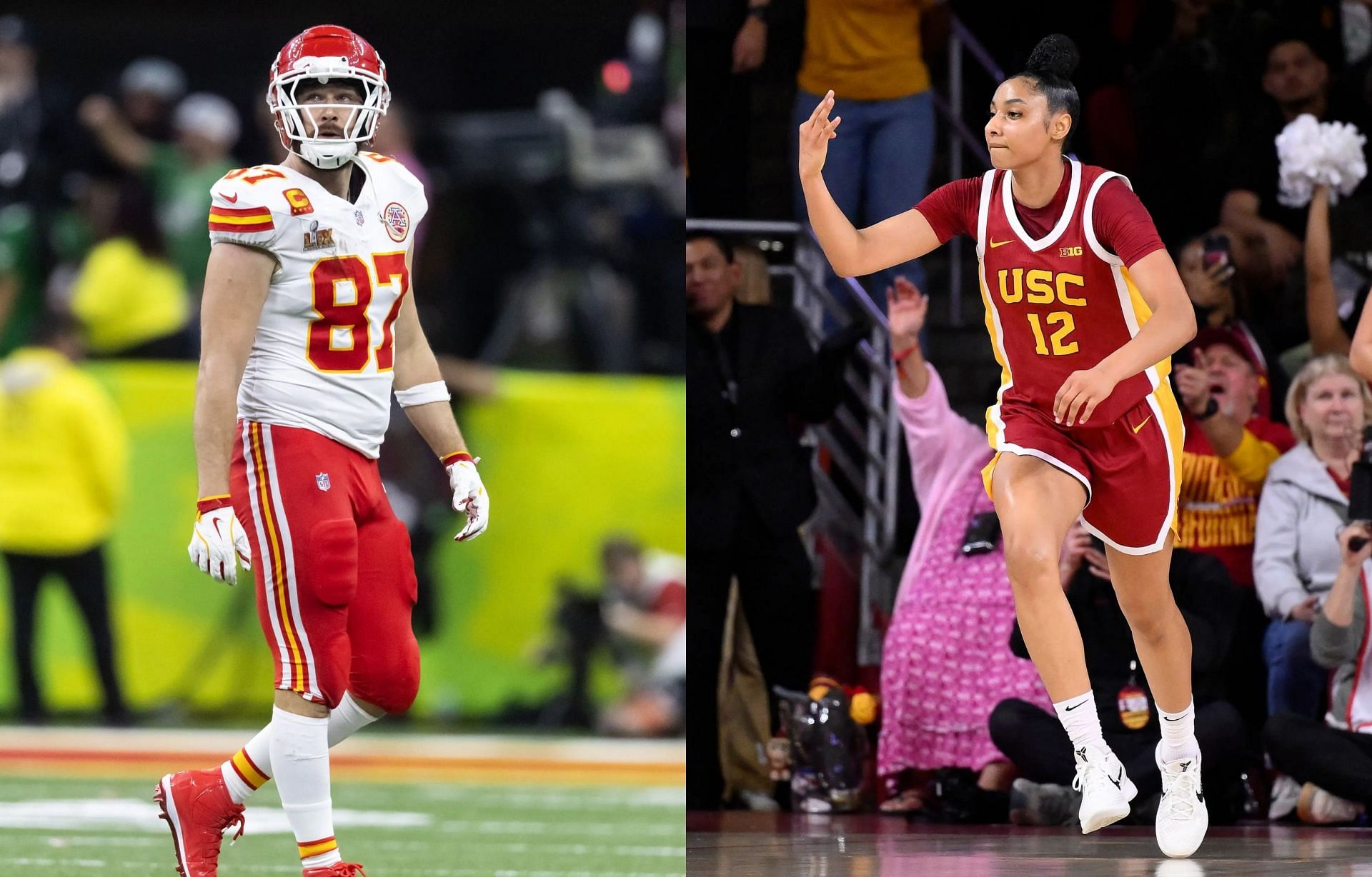 Travis Kelce hypes up Juju Watkins while breaking down NCAA tournament rankings ahead of March Madness (Image credit: Imagn)