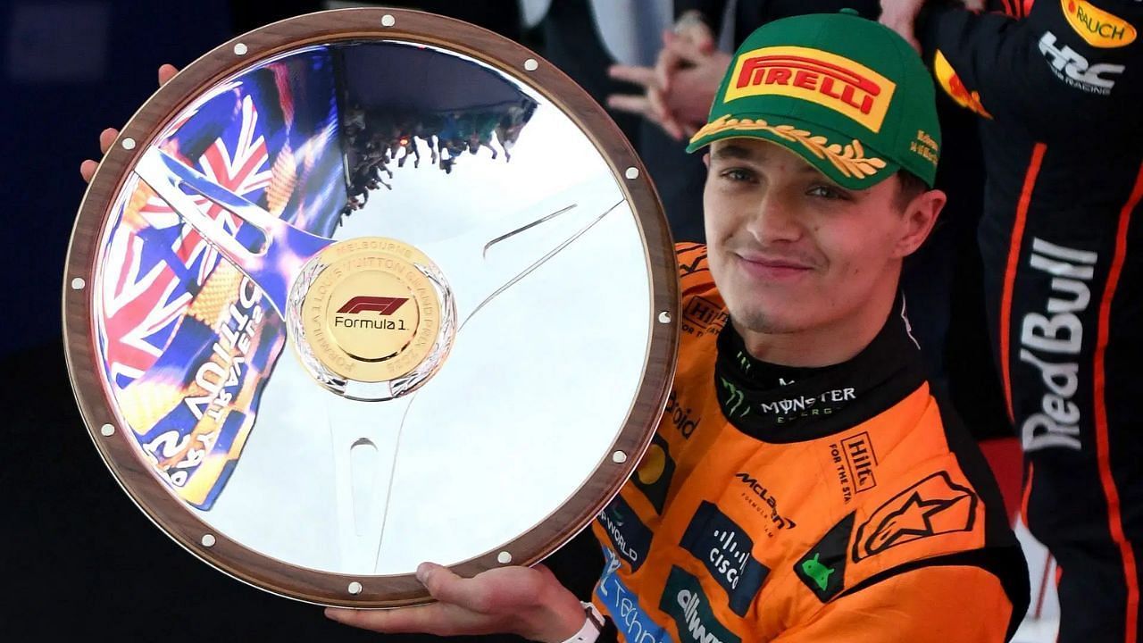 McLaren driver Lando Norris after win at 2025 Australian Grand Prix [Image Source: Getty]