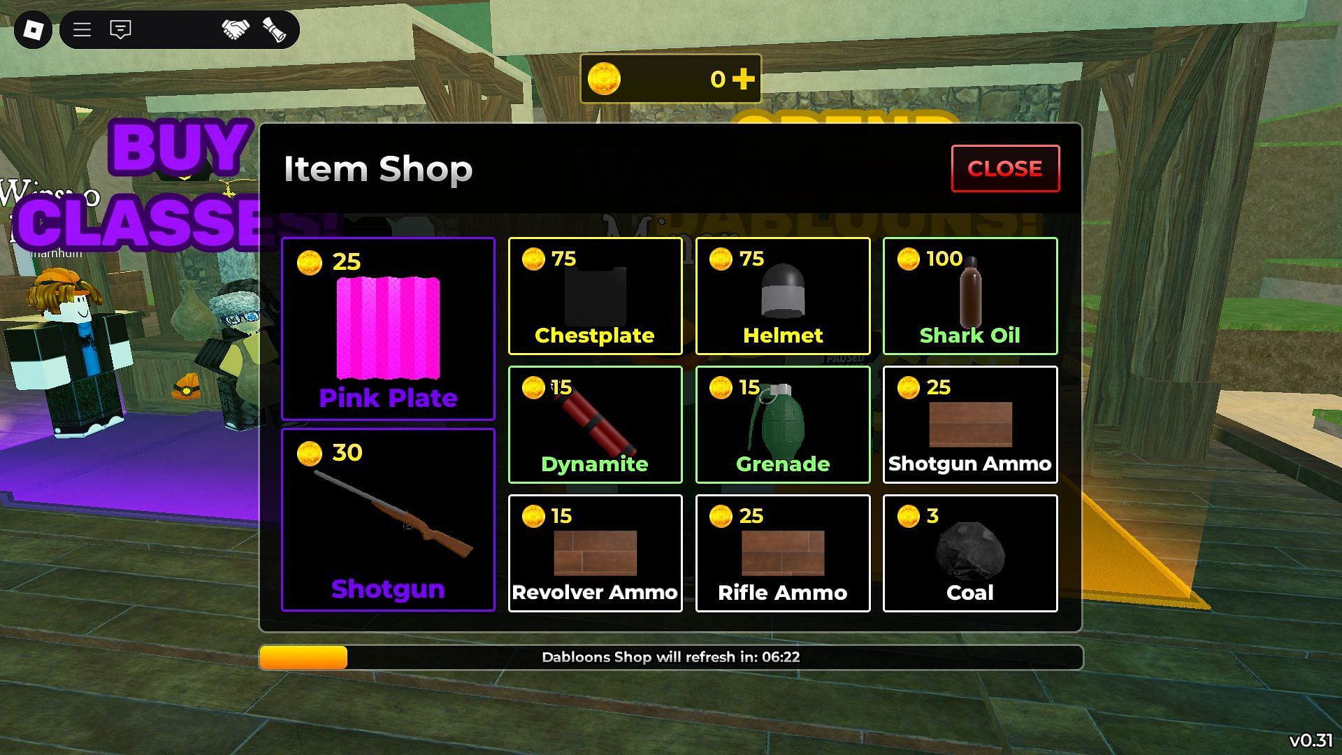 Weapon shop (Image via Roblox)