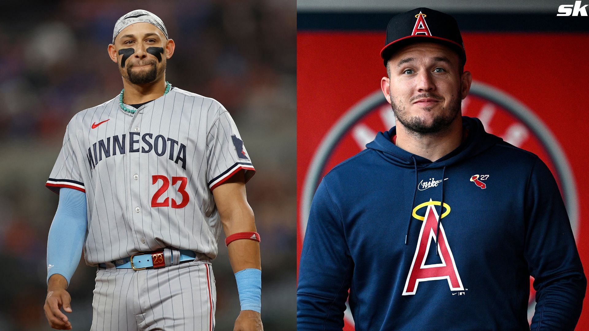 Royce Lewis of the Minnesota Twins walks off the field in the first inning against the Texas Rangers at Globe Life Field (Source: Getty)