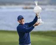 McIlroy después de ganar el 2025 AT&T Pebble Beach Pro-Am (a través de Getty)