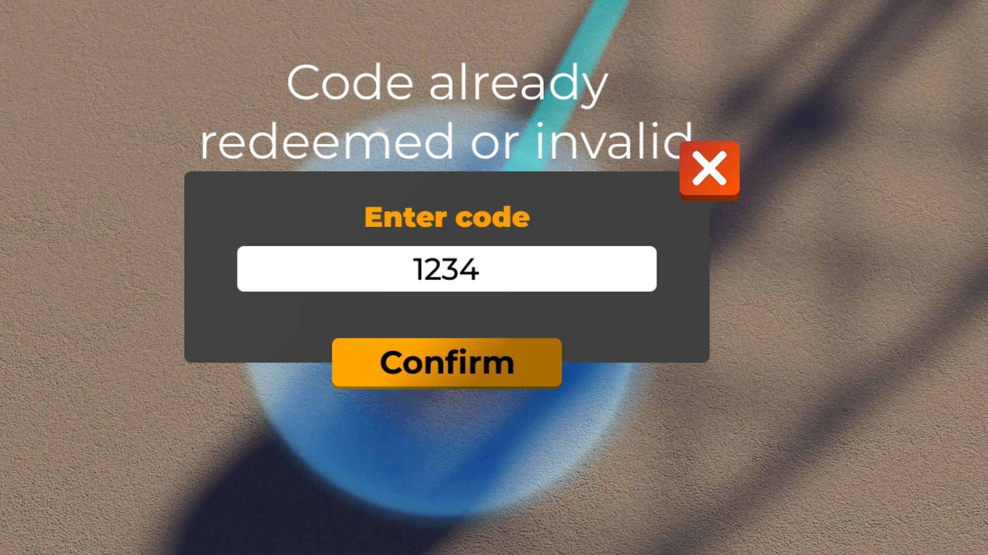 Warfare Tycoon invalid code issue (Image via Roblox)