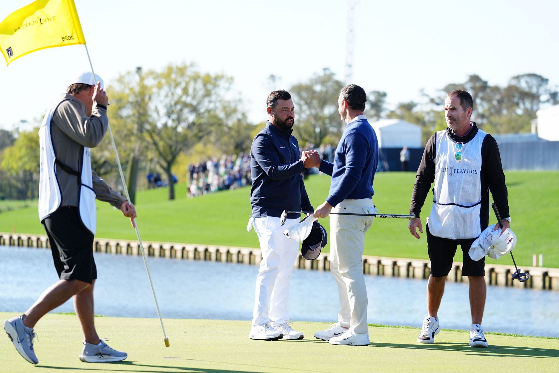 Rory McIlroy and JJ Spaun at The Players Championship 2025 (Source: Getty)