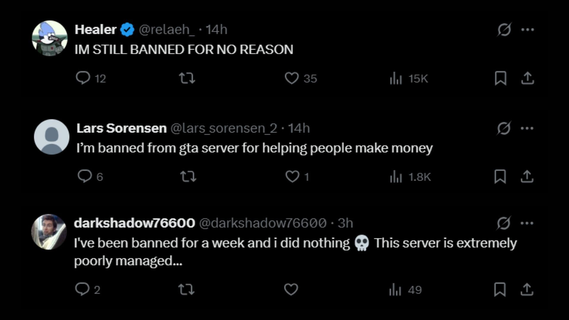 Some Grand Theft Auto fans apparently got banned from Rockstar&rsquo;s Discord server (Images via X)