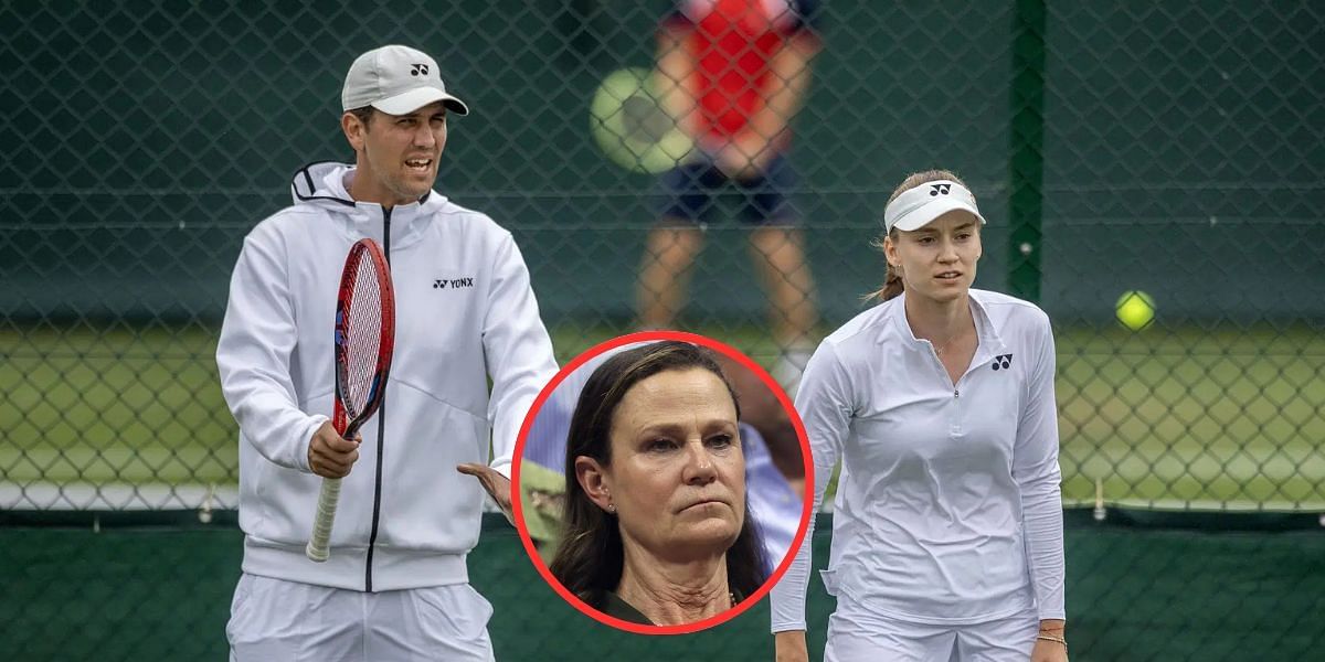 Stefano Vukov and Elena Rybakina (background), Pam Shriver (bottom center), Sources: Getty