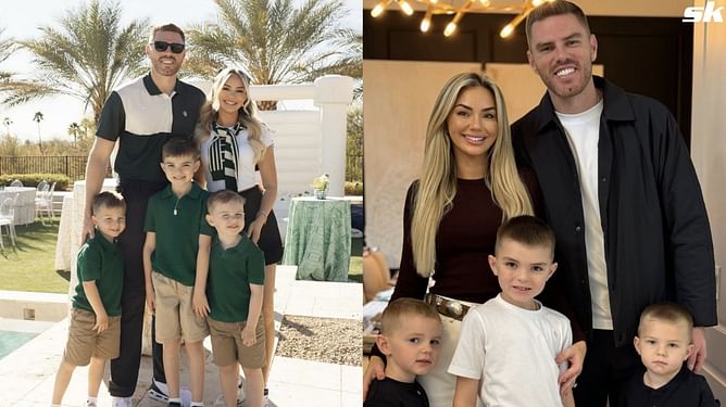 Freddie Freeman's wife Chelsea documents wholesome poolside moment with sons while Dodgers superstar goes deep against Giants