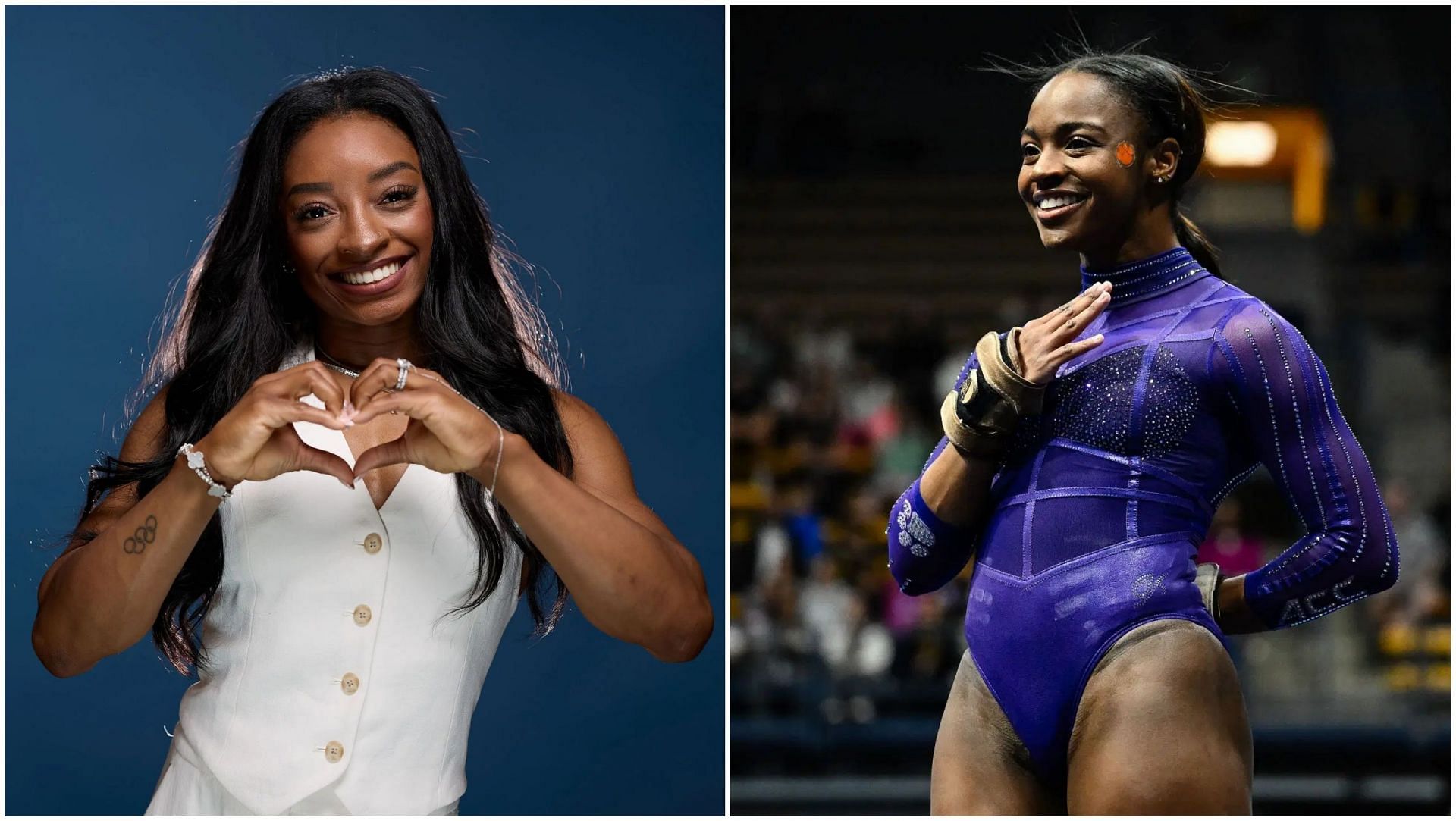 Simone Biles and Brie Clark