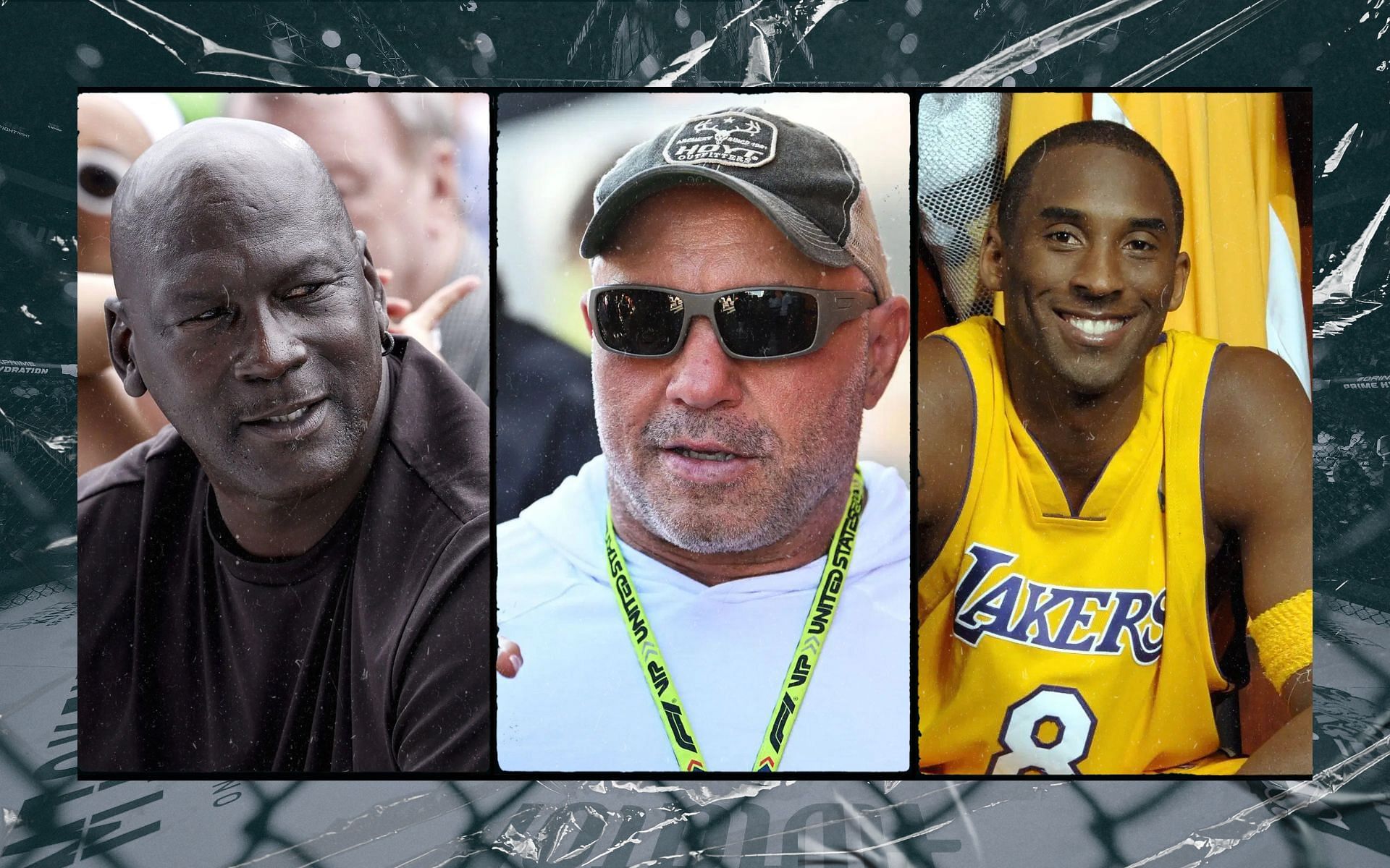 When Joe Rogan (center) and his guest discussed on the difference between Michael Jordan (left) and Kobe Bryant (right). [Image(s) courtesy: Getty Images] 