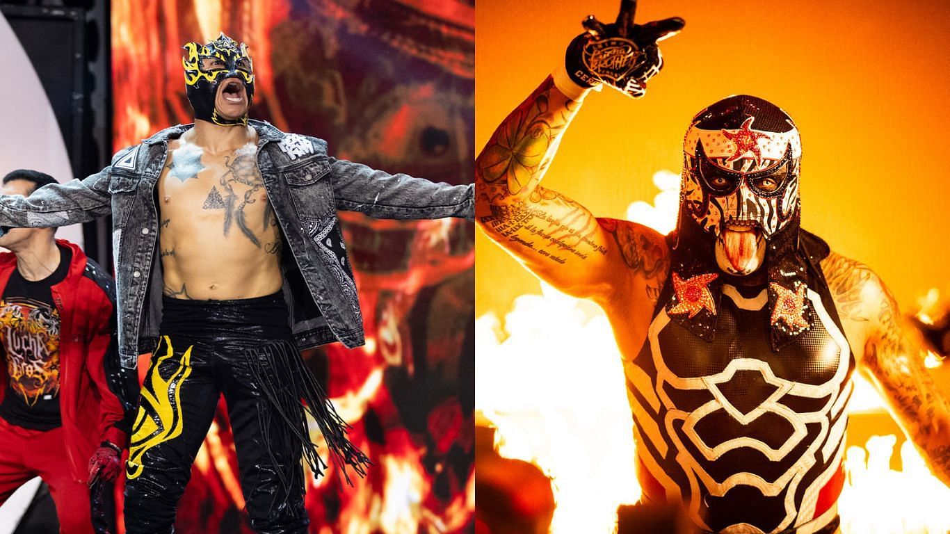 Penta left AEW to sign with WWE [image source: WWE.com, AEW Facebook]